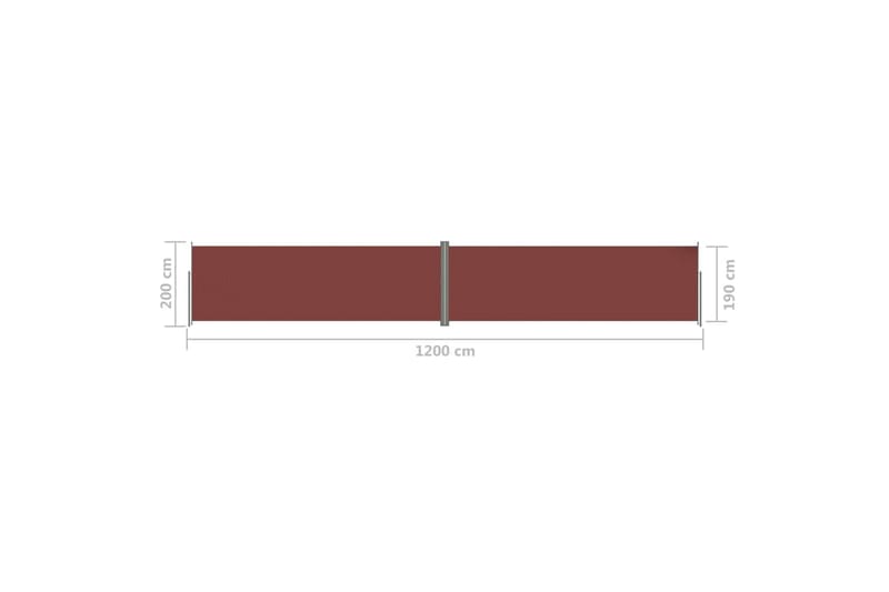 Infällbar sidomarkis brun 200x1200 cm - Brun - Balkongmarkis - Markiser - Sidomarkis - Balkongskydd & insynsskydd balkong