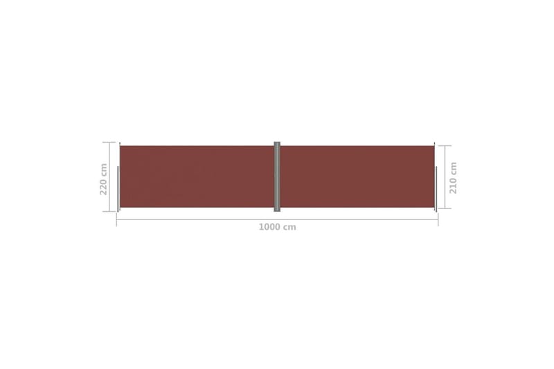 Infällbar sidomarkis brun 220x1000 cm - Brun - Utemöbler - Solskydd - Markiser - Balkongmarkis