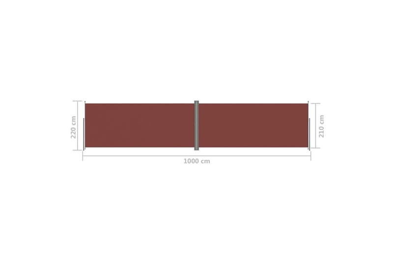 Infällbar sidomarkis brun 220x1000 cm - Brun - Balkongmarkis - Markiser - Sidomarkis - Balkongskydd & insynsskydd balkong