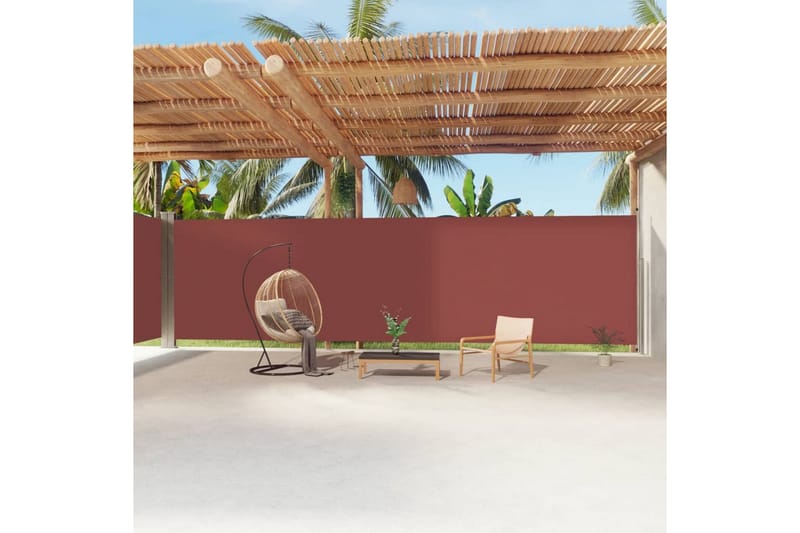 Infällbar sidomarkis brun 220x1200 cm - Brun - Utemöbler - Solskydd - Markiser - Balkongmarkis