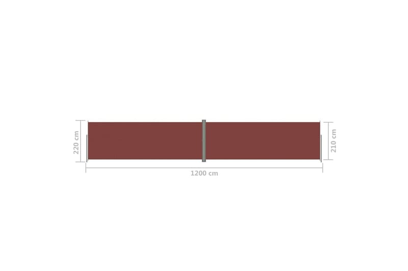 Infällbar sidomarkis brun 220x1200 cm - Brun - Utemöbler - Solskydd - Markiser - Balkongmarkis