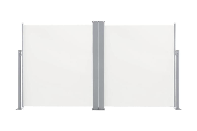 Infällbar sidomarkis dubbel 170x600 cm gräddvit - Vit - Utemöbler - Solskydd - Markiser - Balkongmarkis