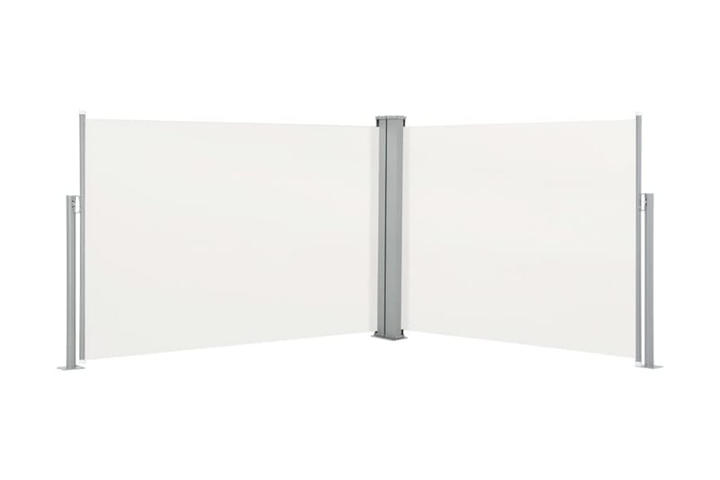 Infällbar sidomarkis gräddvit 100x1000 cm - Vit - Utemöbler - Solskydd - Markiser - Balkongmarkis