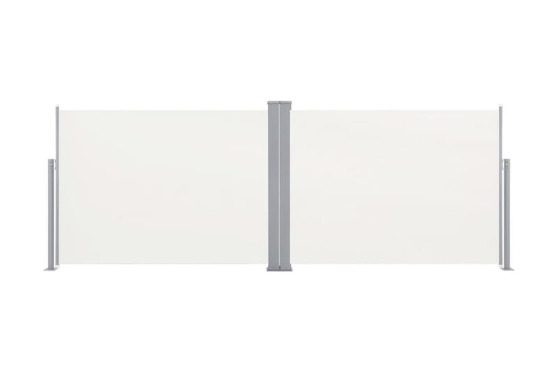 Infällbar sidomarkis gräddvit 100x1000 cm - Vit - Utemöbler - Solskydd - Markiser - Balkongmarkis