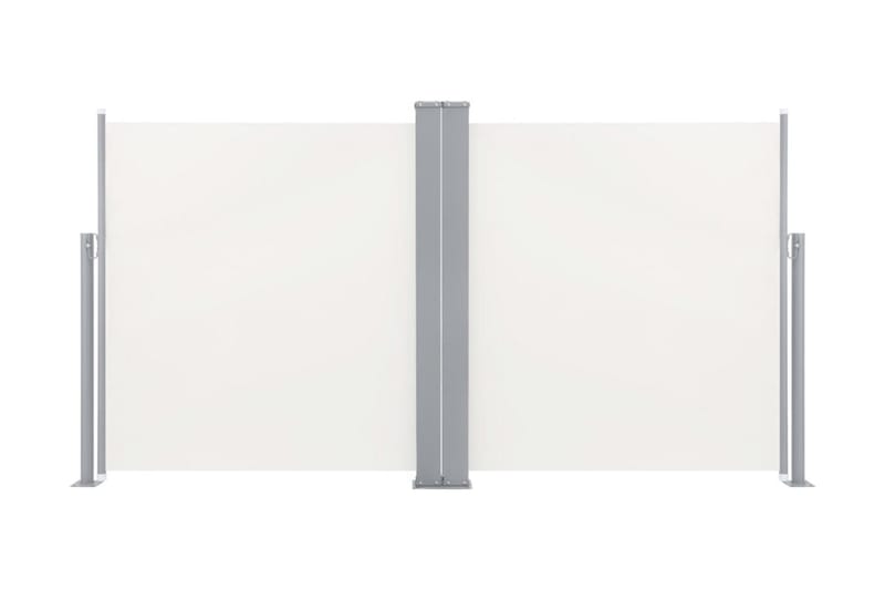 Infällbar sidomarkis gräddvit 100x600 cm - Vit - Utemöbler - Solskydd - Markiser - Balkongmarkis