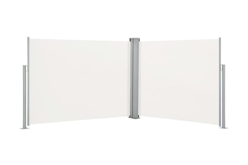 Infällbar sidomarkis gräddvit 140x1000 cm - Vit - Utemöbler - Solskydd - Markiser - Balkongmarkis