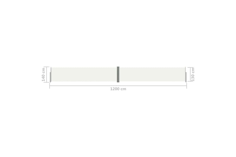 Infällbar sidomarkis gräddvit 140x1200 cm - Kräm - Utemöbler - Solskydd - Markiser - Balkongmarkis