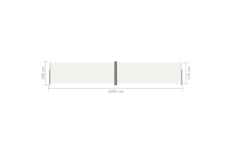 Infällbar sidomarkis gräddvit 180x1000 cm - Vit - Utemöbler - Solskydd - Markiser - Balkongmarkis