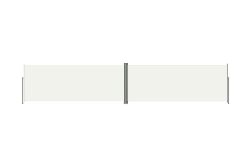 Infällbar sidomarkis gräddvit 200x1000 cm - Vit - Utemöbler - Solskydd - Markiser - Balkongmarkis