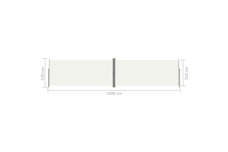 Infällbar sidomarkis gräddvit 220x1000 cm - Vit - Utemöbler - Solskydd - Markiser - Balkongmarkis