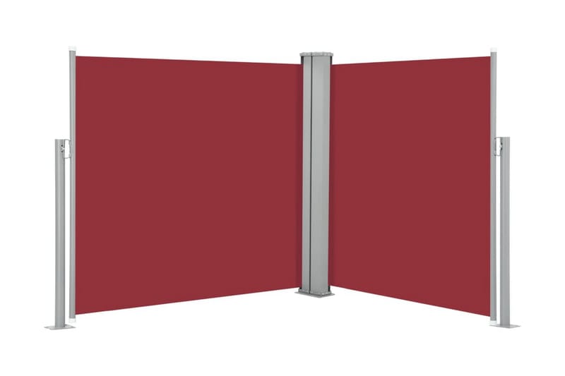 Infällbar sidomarkis röd 100x600 cm - Röd - Balkongmarkis - Markiser - Sidomarkis - Balkongskydd & insynsskydd balkong