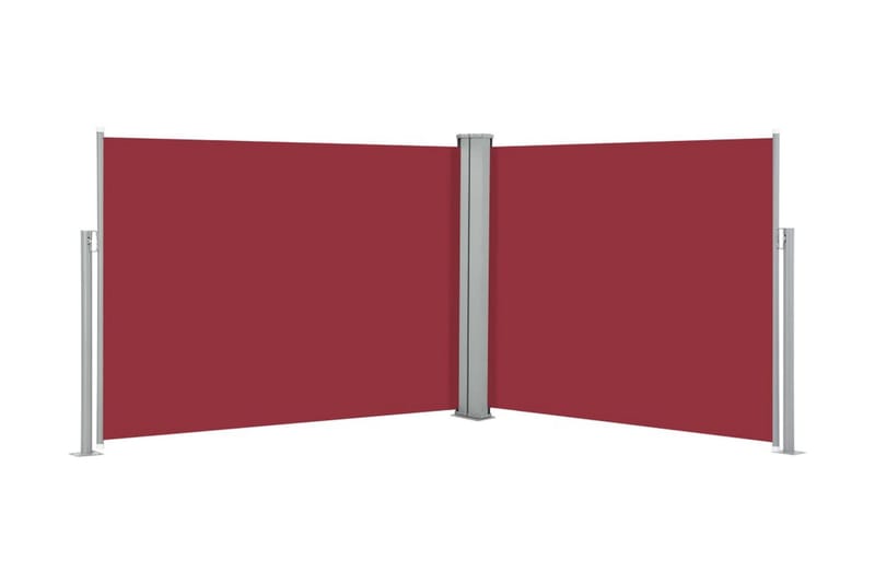 Infällbar sidomarkis röd 140x1000 cm - Röd - Utemöbler - Solskydd - Markiser - Balkongmarkis