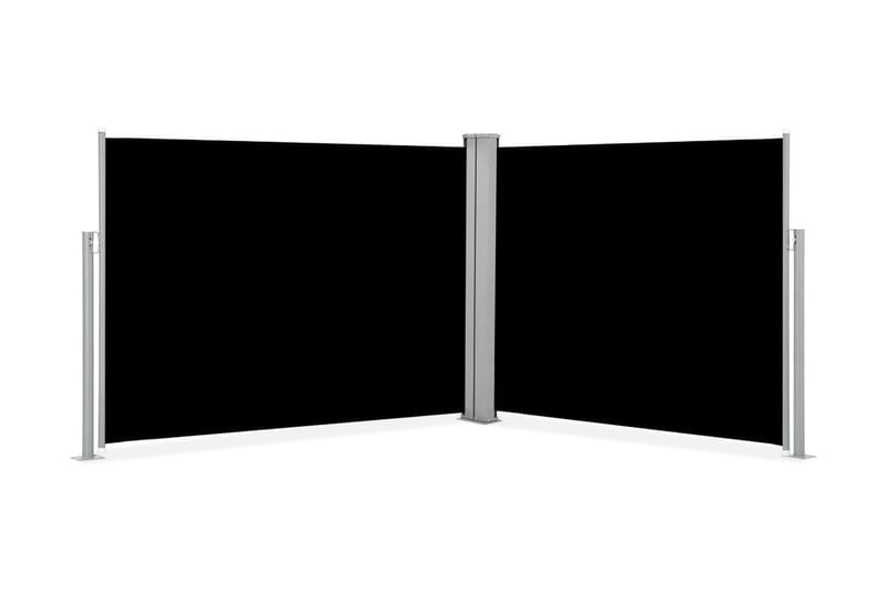 Infällbar sidomarkis svart 140x1000 cm - Svart - Balkongmarkis - Markiser - Sidomarkis - Balkongskydd & insynsskydd balkong