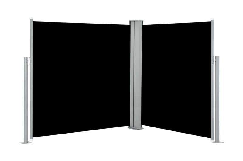 Infällbar sidomarkis svart 140x600 cm - Svart - Utemöbler - Solskydd - Markiser - Balkongmarkis