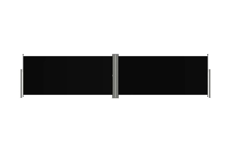 Infällbar sidomarkis svart 140x600 cm - Svart - Balkongmarkis - Markiser - Sidomarkis - Balkongskydd & insynsskydd balkong