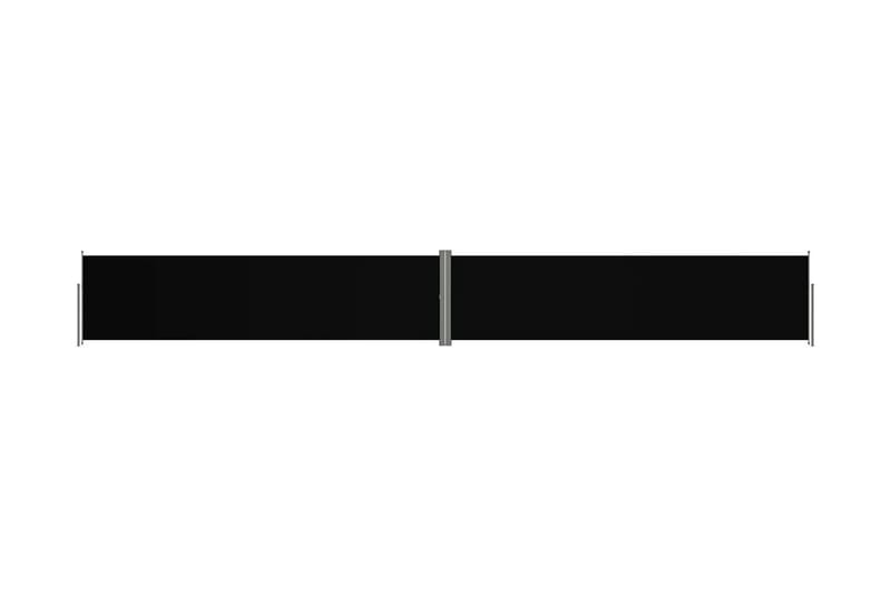 Infällbar sidomarkis svart 160x1200 cm - Svart - Balkongmarkis - Markiser - Sidomarkis - Balkongskydd & insynsskydd balkong