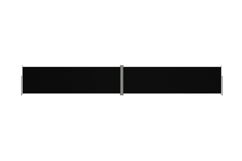 Infällbar sidomarkis svart 180x1200 cm - Svart - Balkongmarkis - Markiser - Sidomarkis - Balkongskydd & insynsskydd balkong