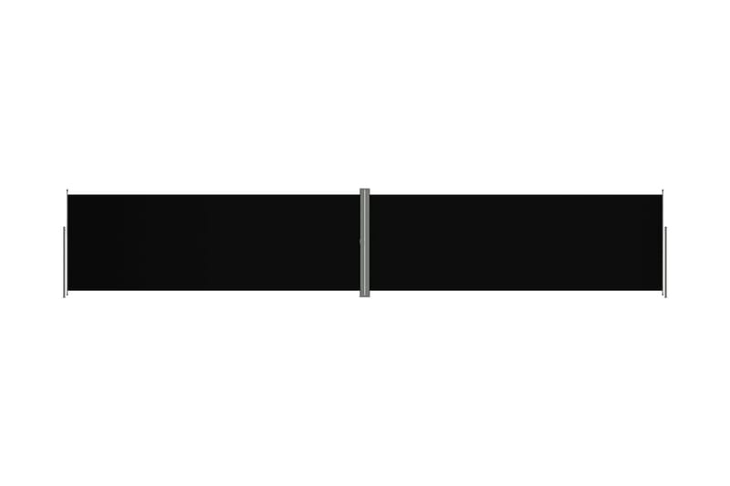 Infällbar sidomarkis svart 220x1200 cm - Svart - Balkongmarkis - Markiser - Sidomarkis - Balkongskydd & insynsskydd balkong