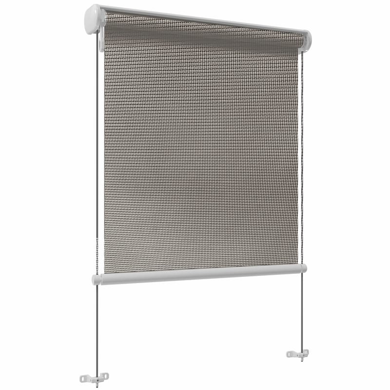 Kinsta Vertikalmarkis med Motor - Ljusgrå - Utemöbler - Solskydd - Markiser - Balkongmarkis