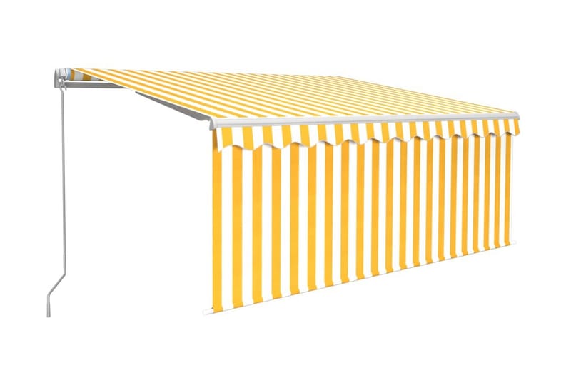 Manuell infällbar markis m rullgardin och LED 3x2,5m gul och - Gul - Fönstermarkis - Markiser - Solskydd fönster