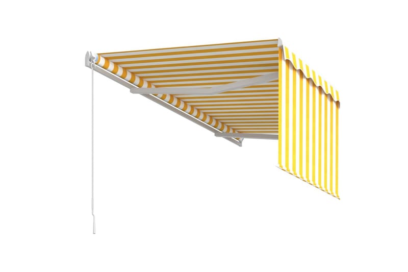 Manuell markis med rullgardin 3x2,5 m gul och vit - Gul - Fönstermarkis - Markiser