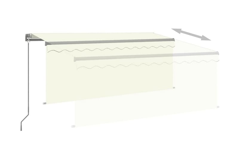 Manuell markis med rullgardin och LED 3x2,5m gräddvit - Kräm - Fönstermarkis - Markiser