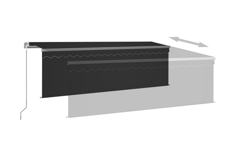 Manuell markis med rullgardin och LED 4x3m antracit - Antracit - Fönstermarkis - Markiser