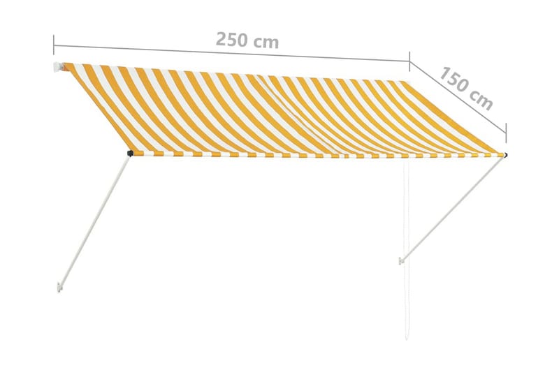 Markis 250x150 cm gul och vit - Flerfärgad - Fönstermarkis - Markiser