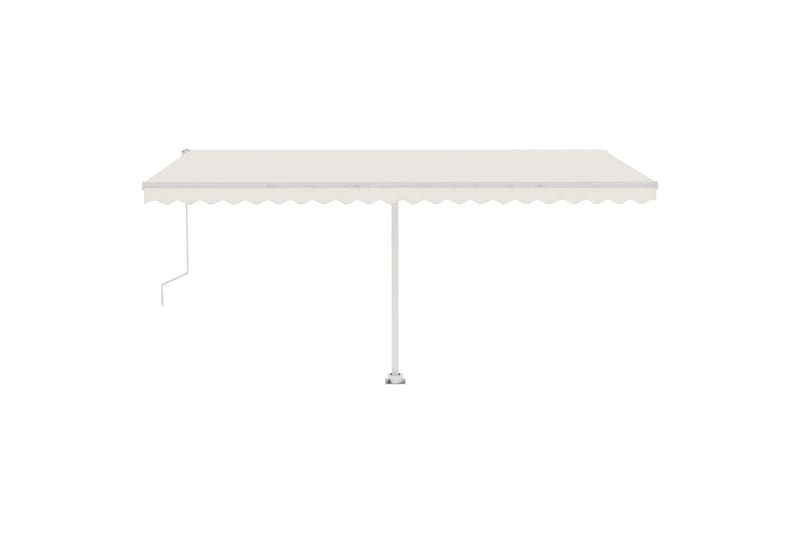 Markis automatisk fristående 500x350 cm gräddvit - Vit - Utemöbler - Solskydd - Markiser - Balkongmarkis