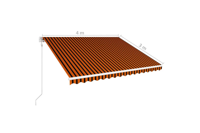 Markis automatiskt infällbar 400x300 cm orange och brun - Orange - Fönstermarkis - Markiser