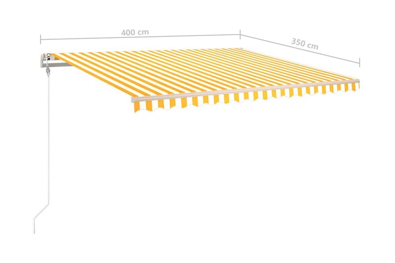 Markis automatiskt infällbar 400x350 cm gul och vit - Gul - Utemöbler - Solskydd - Markiser - Balkongmarkis