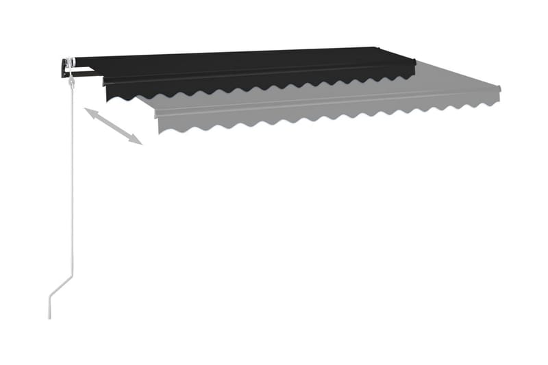 Markis automatiskt infällbar 450x350 cm antracit - Grå - Balkongmarkis - Markiser - Terrassmarkis