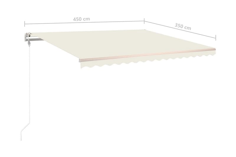 Markis automatiskt infällbar 450x350 cm gräddvit - Vit - Utemöbler - Solskydd - Markiser - Balkongmarkis