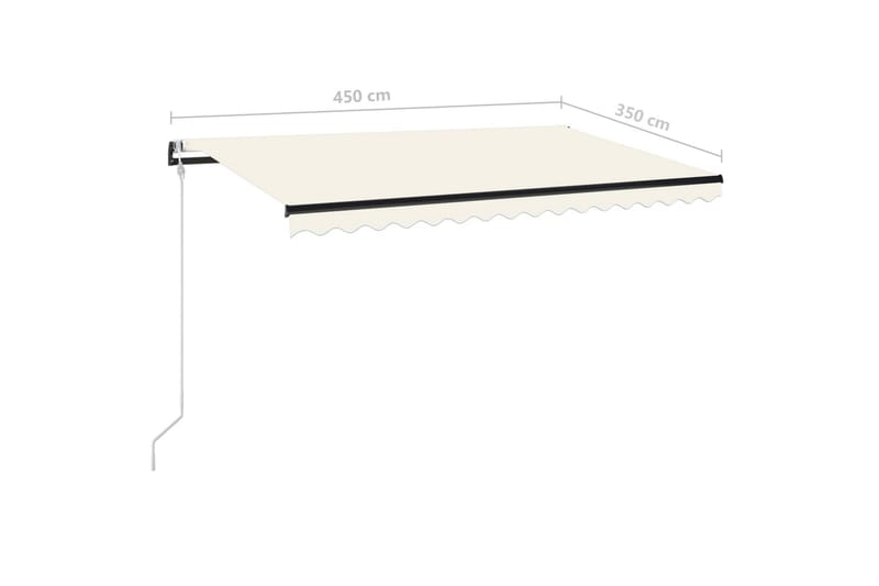 Markis automatiskt infällbar 450x350 cm gräddvit - Vit - Utemöbler - Solskydd - Markiser - Balkongmarkis
