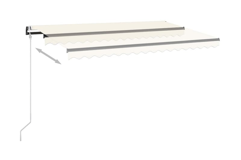 Markis automatiskt infällbar 450x350 cm gräddvit - Vit - Utemöbler - Solskydd - Markiser - Balkongmarkis