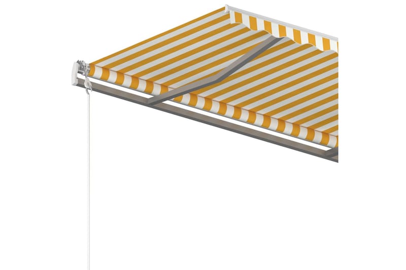 Markis automatiskt infällbar 450x350 cm gul och vit - Gul - Utemöbler - Solskydd - Markiser - Balkongmarkis