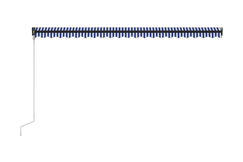 Markis automatiskt infällbar 500x300 cm blå och vit - Blå - Balkongmarkis - Markiser - Terrassmarkis