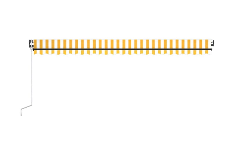 Markis automatiskt infällbar 500x300 cm gul och vit - Gul - Balkongmarkis - Markiser - Terrassmarkis