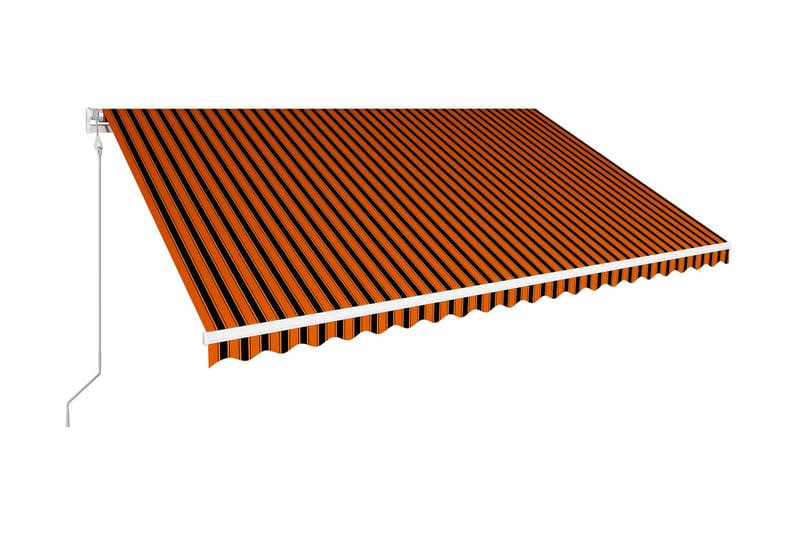 Markis automatiskt infällbar 500x300 cm orange och brun - Orange - Balkongmarkis - Markiser - Terrassmarkis