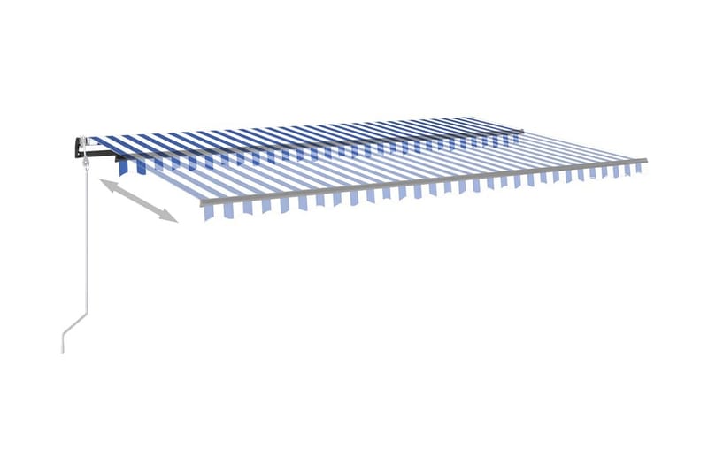 Markis automatiskt infällbar 500x350 cm blå och vit - Blå - Utemöbler - Solskydd - Markiser - Balkongmarkis