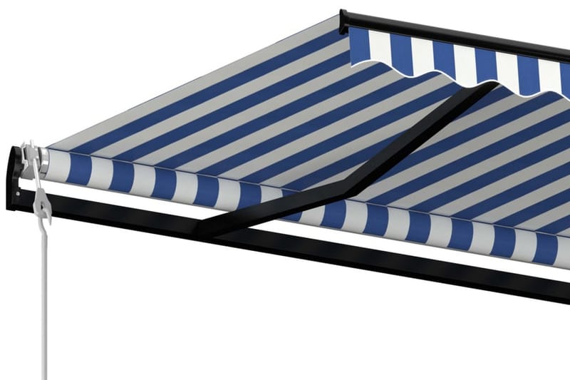 Markis automatiskt infällbar 500x350 cm blå och vit - Blå - Utemöbler - Solskydd - Markiser - Balkongmarkis