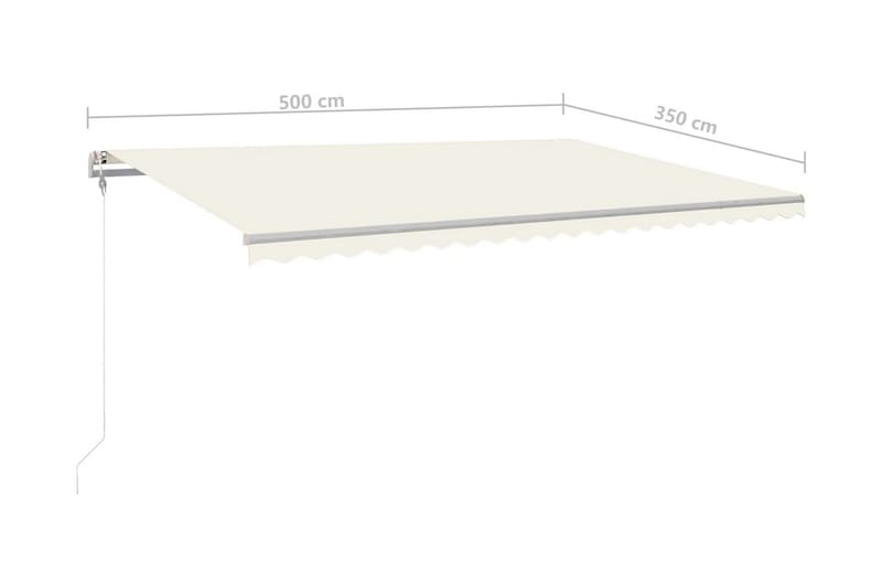 Markis automatiskt infällbar 500x350 cm gräddvit - Kräm - Utemöbler - Solskydd - Markiser - Balkongmarkis