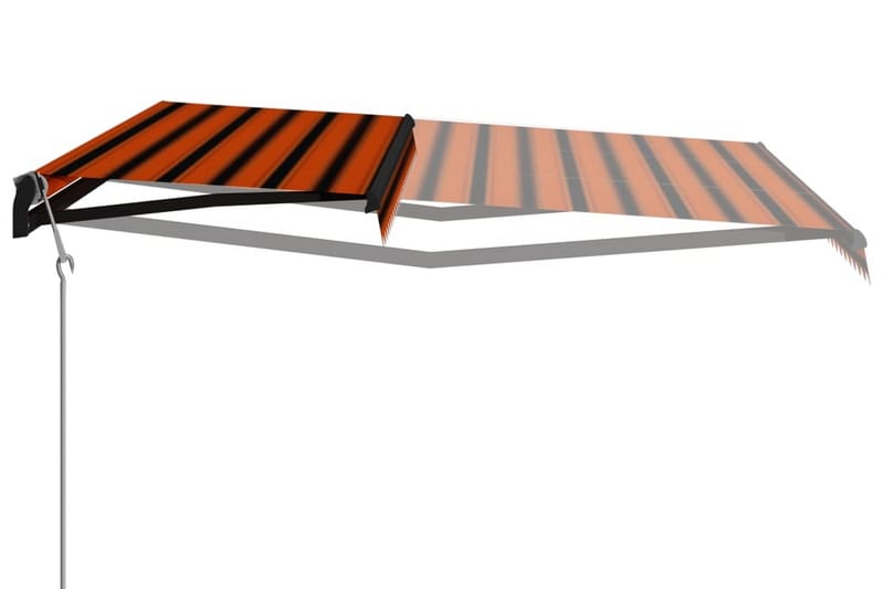 Markis automatiskt infällbar 600x300 cm orange och brun - Orange - Balkongmarkis - Markiser - Terrassmarkis