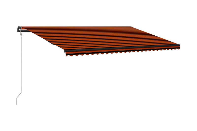 Markis automatiskt infällbar 600x300 cm orange och brun - Orange - Balkongmarkis - Markiser - Terrassmarkis