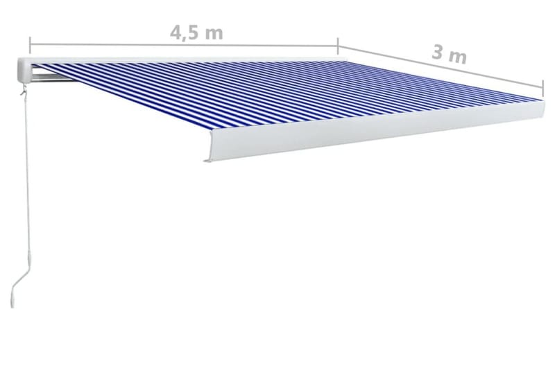 Markis manuell 450x300 cm blå och vit - Blå - Fönstermarkis - Markiser