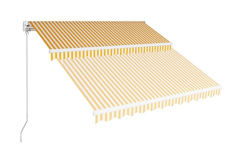 Markis manuellt infällbar 300x250 cm gul och vit - Gul - Balkongmarkis - Markiser - Terrassmarkis