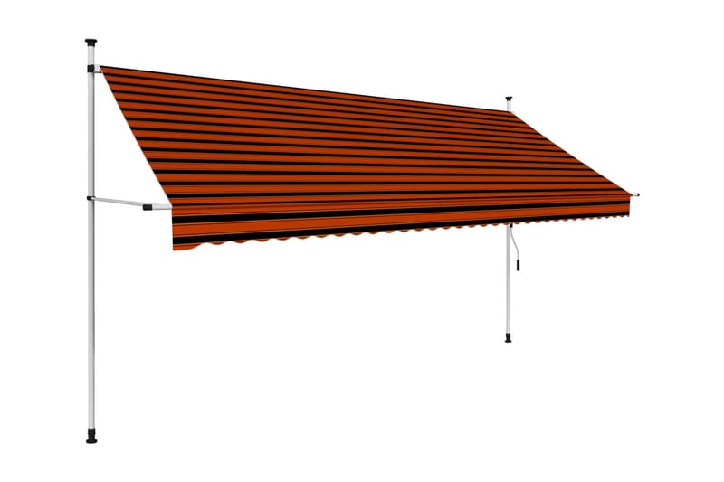 Markis manuellt infällbar 350 cm orange och brun - Flerfärgad - Fönstermarkis - Markiser - Solskydd fönster
