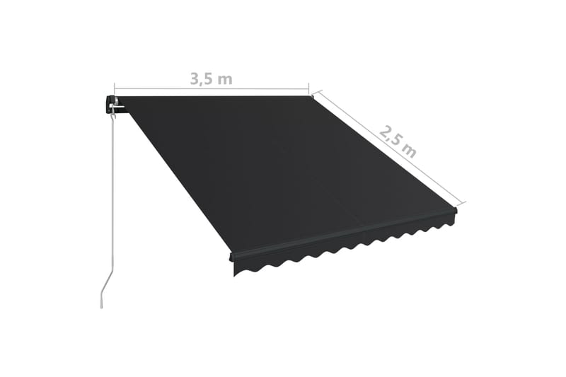 Markis manuellt infällbar 350x250 cm antracit - Grå - Utemöbler - Solskydd - Markiser - Balkongmarkis