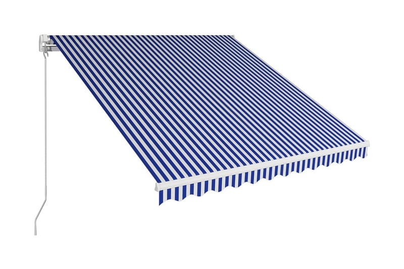 Markis manuellt infällbar 350x250 cm blå och vit - Blå - Balkongmarkis - Markiser - Terrassmarkis