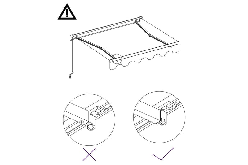 Markis manuellt infällbar 350x250 cm blå och vit - Blå - Utemöbler - Solskydd - Markiser - Balkongmarkis